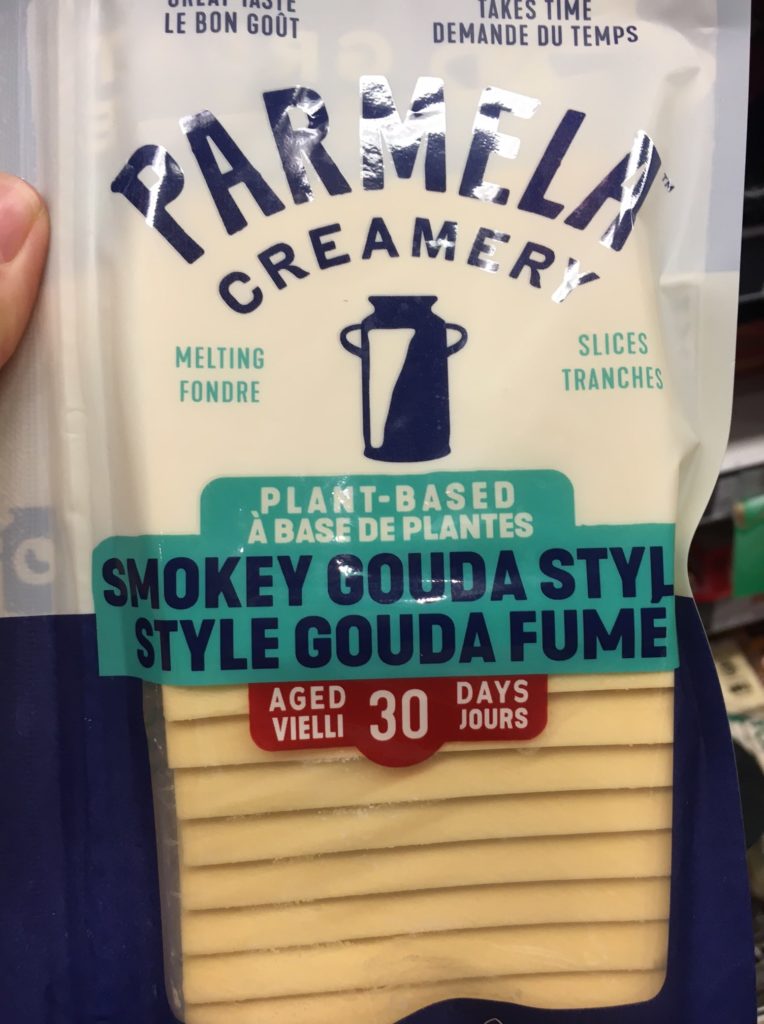 An image of parmela cheese as part of the vegan cheese taste test