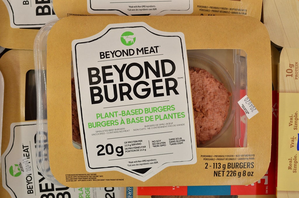 An image of beyond meat burger, a sustainable food