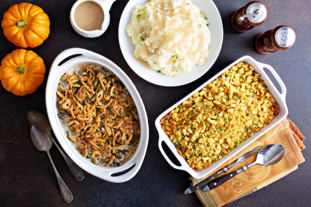 An image of vegan thanksgiving side dishes