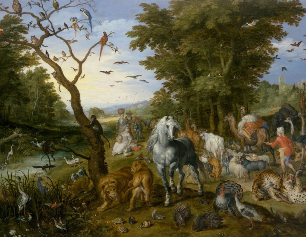 An image of animals in Noah's ark